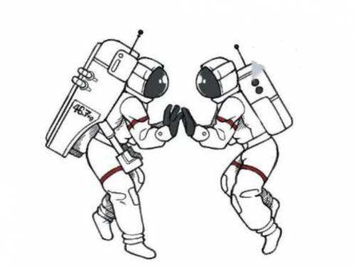 Two astronauts (each with mass 70 kg) push off each other in space. One astronaut carries 46.7 kg o