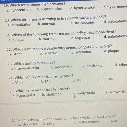 MED TERM QUESTIONS 2nd to last