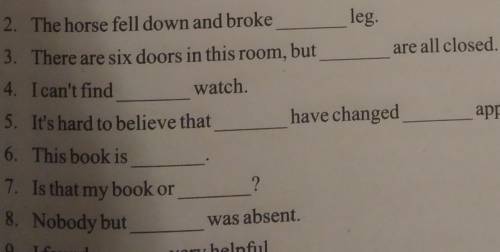 Fill in the blanks with the correct form of pronoun.Please help​