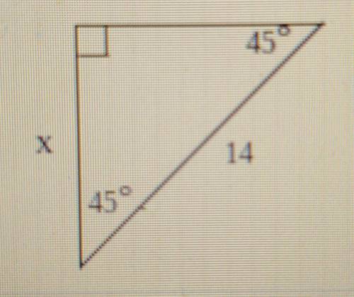 What is the value of x. Simply your answer using radicals as needed.