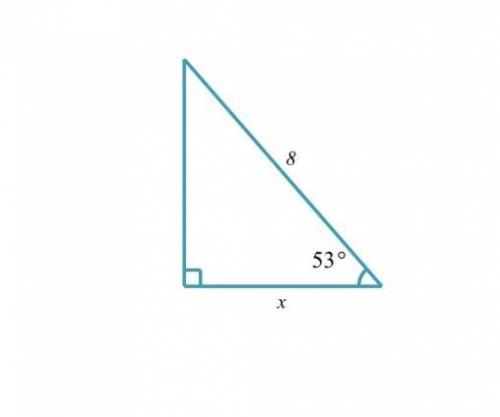 Solve for x in the triangle. round your answer to the nearest tenth