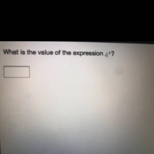 WILL GIVE BRAINLIEST

(Photo is recommended)
What is the value of the expression 4 4? ____