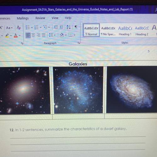 View the images below and label them according to the types of galaxy the picture represents