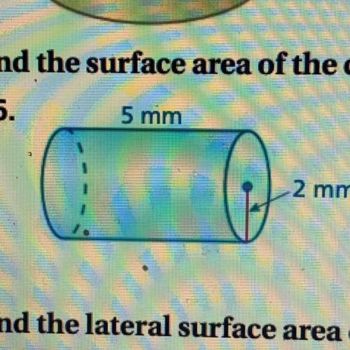 Find the surface area of the cylinder. Use 3.14 for π.