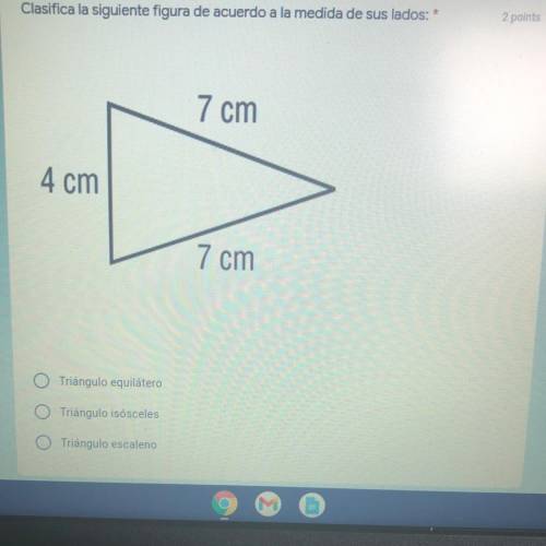 I NEED HELP ASAP.

THIS IS IN SPANISH. 
CAN SOMEONE TELL ME THE DIFFERENCE!!
Triángulo equilátero