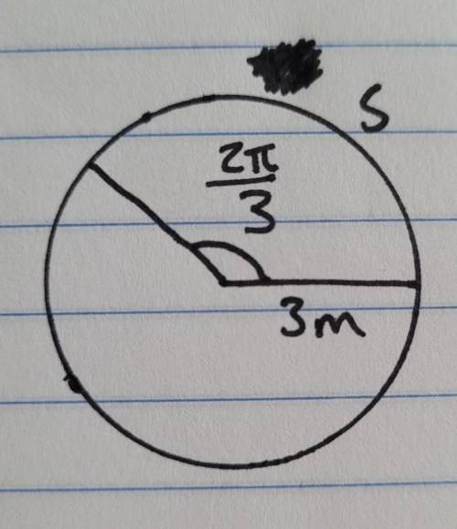 Use the given circle. Find the length s to the nearest tenth.

A) 3.1 mB) 6.3 mC) 2.0 mD) 12.6 m​