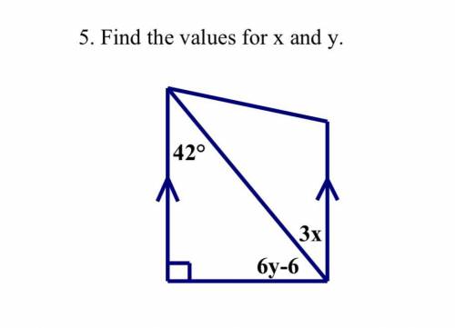 Find the values for x and y.