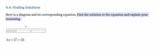 4.4: Finding Solutions

Here is a diagram and its corresponding equation. Find the solution to the