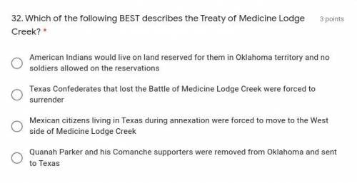 Which of the following BEST describes the Treaty of Medicine Lodge Creek?
