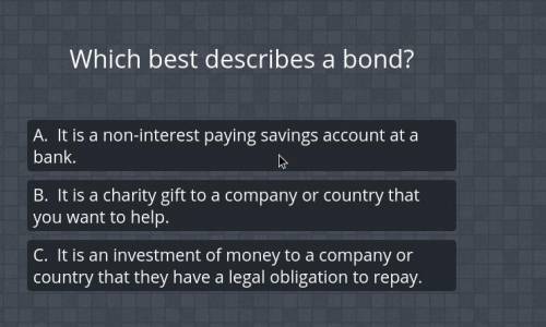 Which best describes a
bond