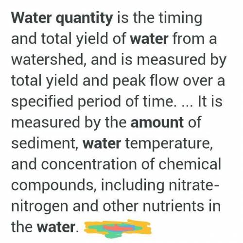 What do you mean water quantity​