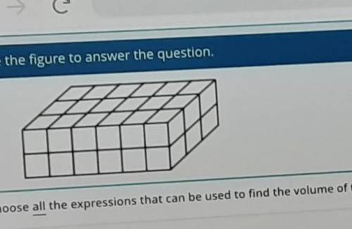 Choose all the expressions that can be used to find the volume of the rectangular prism

aswer: 6x