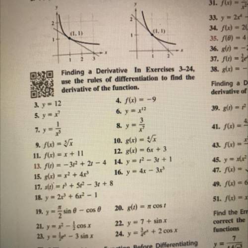 Finding a Derivative In Exercises 3-24,

use the rules of differentiation to find the
derivative o