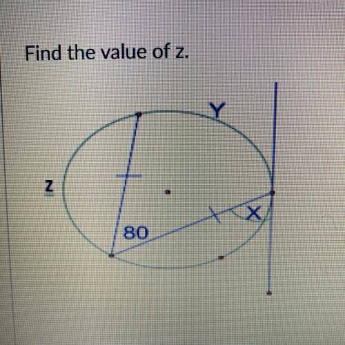 Find the value of z.

Picture included 
Please help!! and include and explanation if possible im s