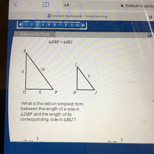 Please help me I don’t understand this stuff lol 
A) 5/3 
B) 5/4
C)10/3
D)4/3