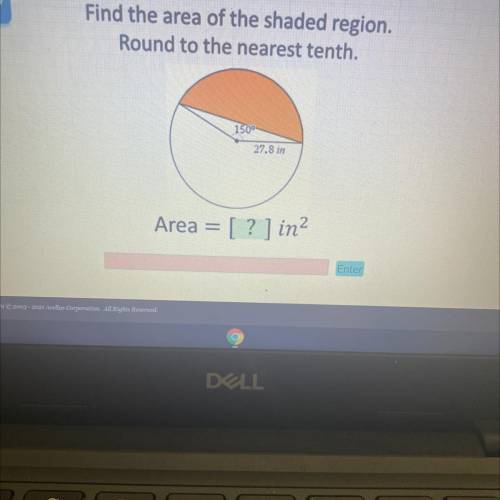 Find the area of the shaded region. Round to the nearest tenth