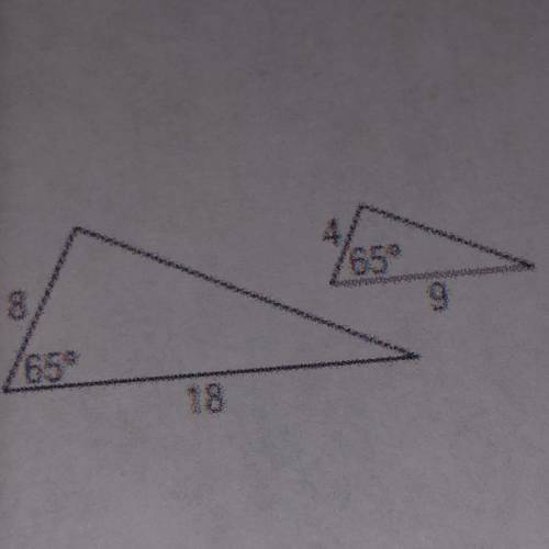 Determine whether each pair of triangles is similar. justify your answer.