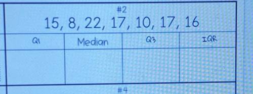 Please find the Q1, median,Q3, and IQR
will give brainliest