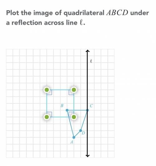 Plot the image of quadrilateral ABCD under a reflection across line l. Answer here