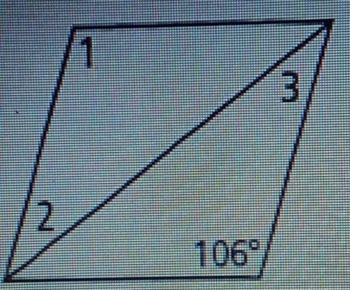 Find the measure of the numbered angles in each rhombus. ​