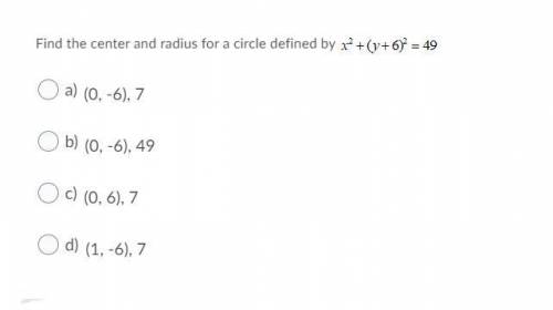 Find the center and radius for a circle defined by