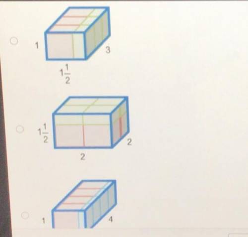 Which prism has an volume of 6 cubic units?
