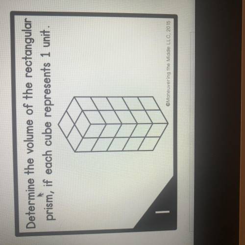 Determine the volume of the rectangular prism ,if each cube represents 1 unit.