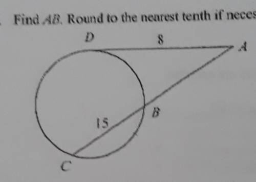 Find AB. Round to nearest tenth if necessary.​