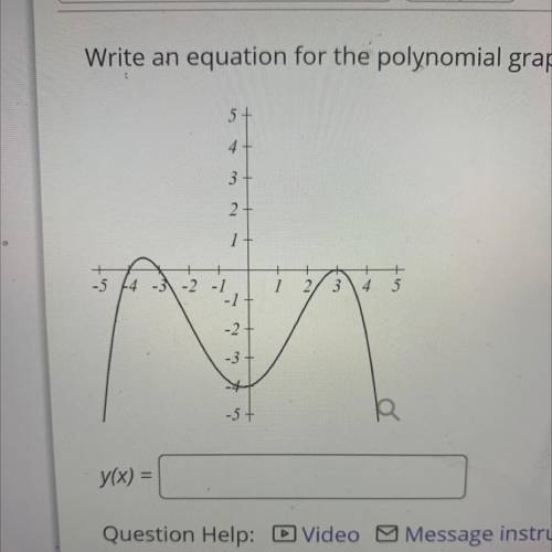 Write an equation for the polynomial graphed below
y(x)=_________