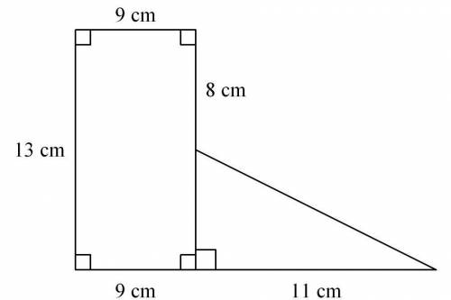 Find the total area. The figure is not drawn to scale.