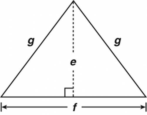Which expression should be used to determine the area of the figure?

ef
12ef
f+2g
e+f+2g