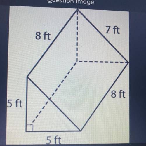 Find the total surface area of the prism.

1,700 square feet
75 square feet
186 square feet
161 sq