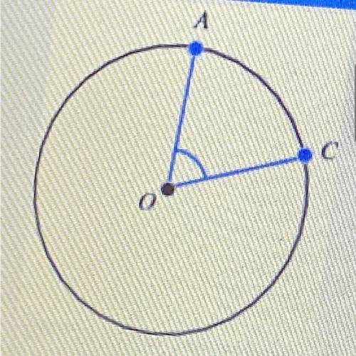 Angle AOC has the measure of 87°, determine the measure of the angle in radians.