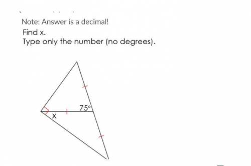 Find x (the answer is a decimal) Picture posted below.