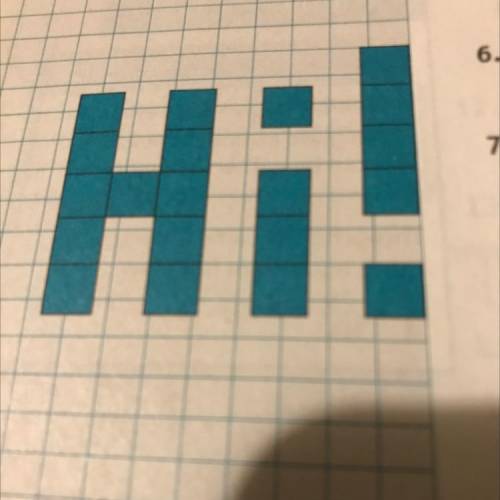 *Use the photo please*. 7. To find the percent of the tiles in Hi! that are in the H, first find