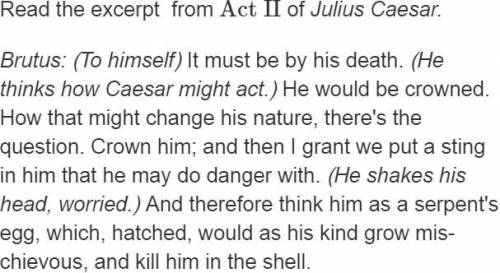 What makes this excerpt from Act II of Julius Caesar an example of a monologue?

Brutus is warning