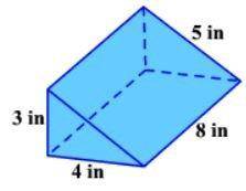 Find the lateral surface area of the triangular prism.

A) 84 in2 
B) 90 in2 
C) 96 in2 
D) 104 in
