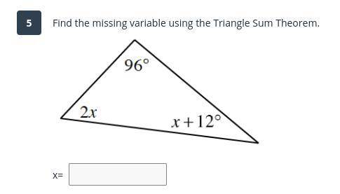 Solve using the triangle sum therom