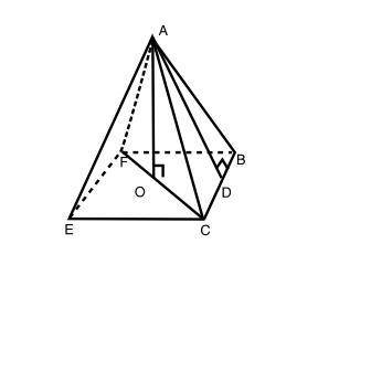 In the square pyramid shown below, the diagonal length FC = 16√2 centimeters and the height of the