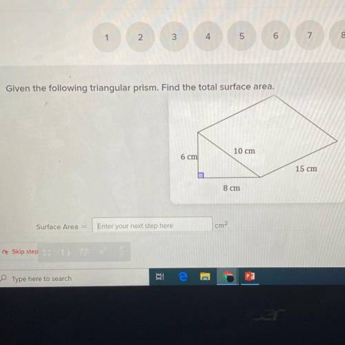 Given the following triangular prism. Find the total surface area. Can someone help me please it’s