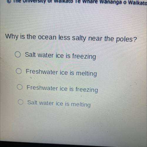Why is the ocean less salty near the poles?