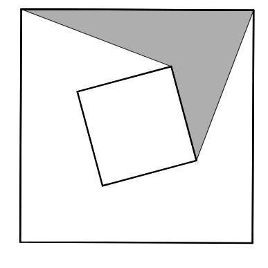 Big square length is 14 and small square length is 7. what is the area of dark part?