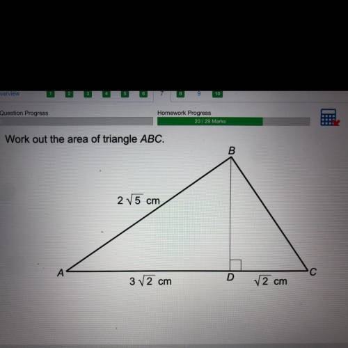 Work out the area of triangle ABC