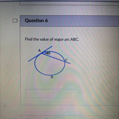 Find the major arc of ABC