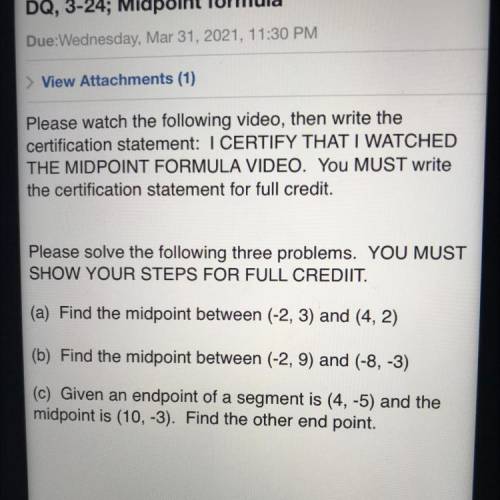 Please solve the following three problems. YOU MUST

SHOW YOUR STEPS FOR FULL CREDIIT.
(a) Find th