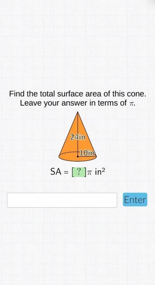 Find the total surface area of this cone​