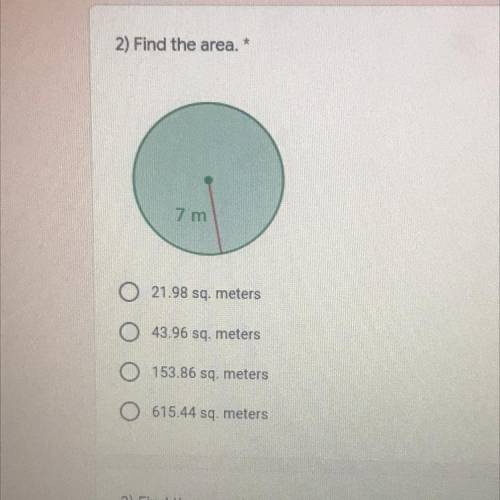 Does anyone know the answer to this and how to solve it? Is says to find the area, help appreciated