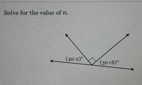 Solve for the value of n​