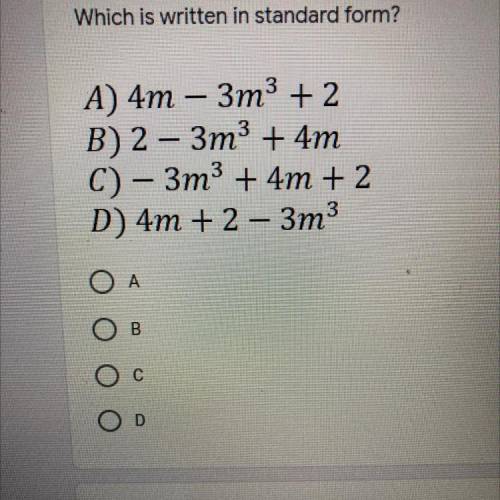 Which is written in standard form ?