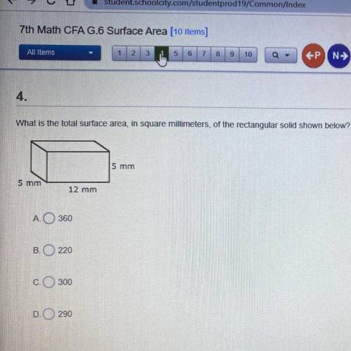 what is the total surface area in square millimeters, of the rectangle solid shown below? HELP PLEA